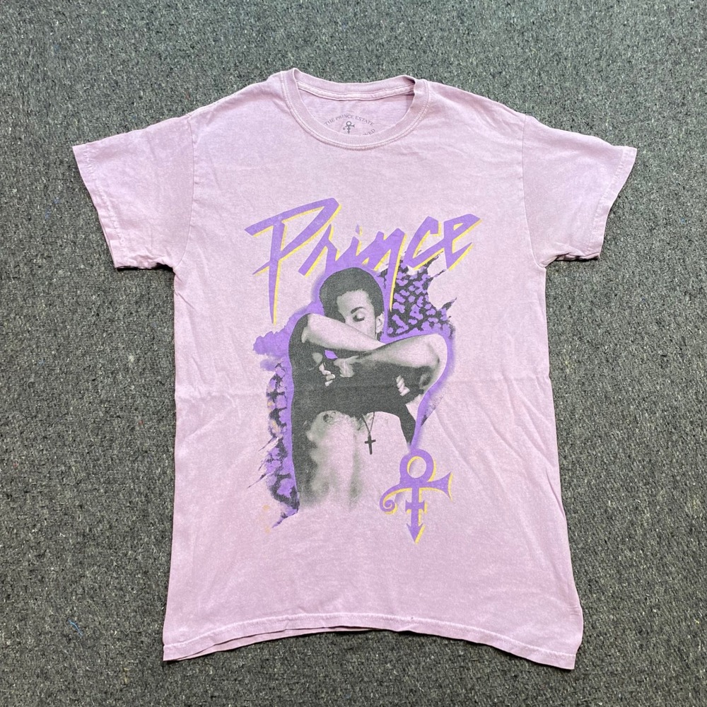 Prince Official Estate TShirt Sz S Mens Purple Acid Wash Graphic Streetwear Tee